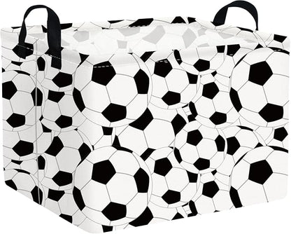 FXOLCSHE Rectangular Easter Soccer Basket,Sports Boys box,Collapsible waterproof college dorm laundry basket,Baby Nursery Hamper,Boys Soccer Room Decor(Big football)
