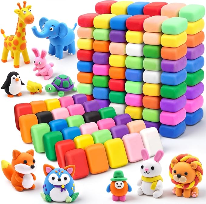 VioraWhite 144 Pcs Reusable and Non-Drying Modeling Clay Set of 12 Color 3.8 Ounce Each Soft Modeling Clay for Arts Crafts Projects DIY Family Birthday Gift Party Favor Rewards