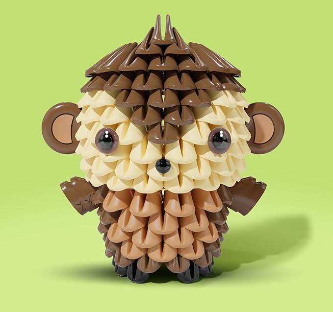 Creative Soft Building Blocks, Cute Animal kit Assembling Building Toys Gifts for Kids and 6+ Interactive Building Toy for Kids, Boys, and Girls (1107-MONKEY)