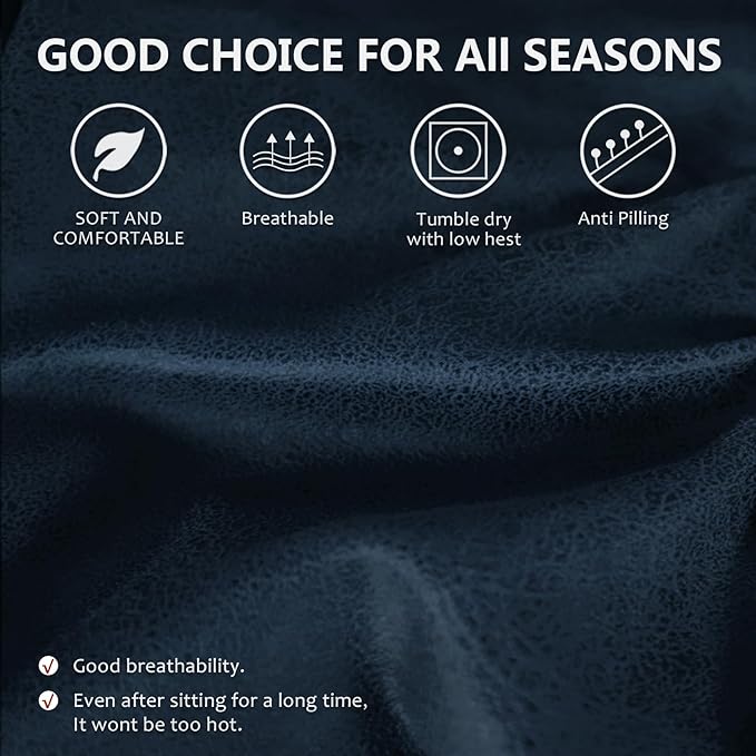 Recliner Chair Covers Leather Like, 4 Pieces Lazy Boy Recliner Cover for Recliner Chair, Soft Sofa Slipcover Furniture Protector Washable Sofa Cover for Pets Kids (X-Large, Navy 1)