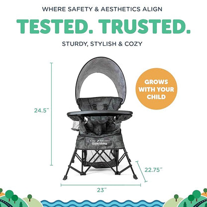 Baby Delight Go with Me Venture Portable Chair | Indoor and Outdoor | Sun Canopy | 3 Child Growth Stages | Carbon Camo