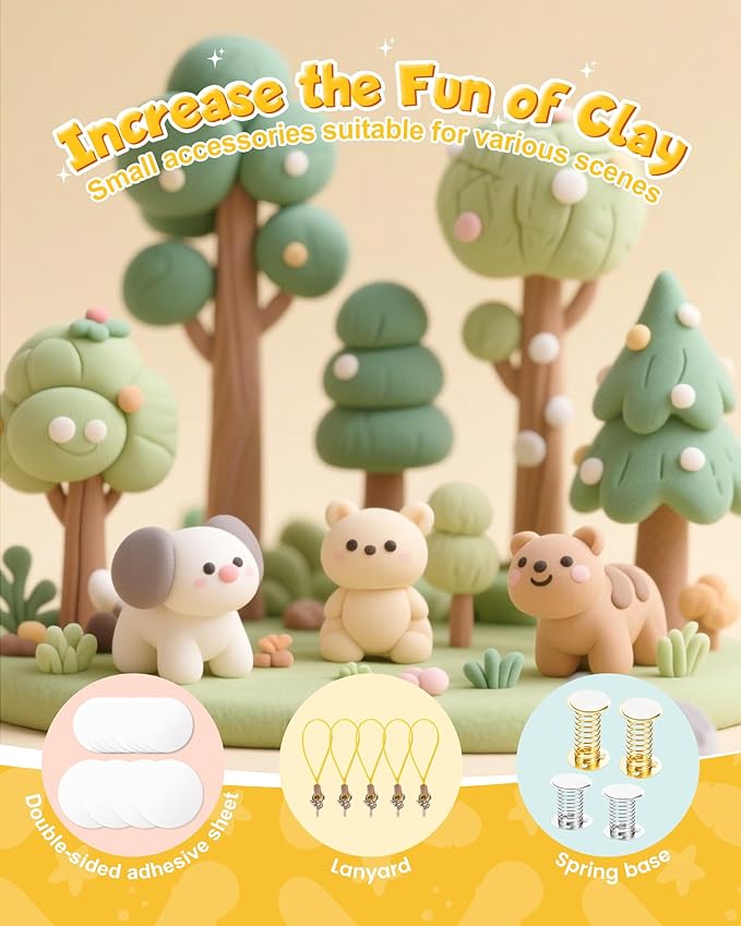 Modeling Clay Kit - 42 Colors Air Dry Clay, DIY Molding Magic Clay Includes Tools and Christmas Accessories, Modeling Clay for Kids is an Ideal Holiday Gift for Children Over 3 Years Old.