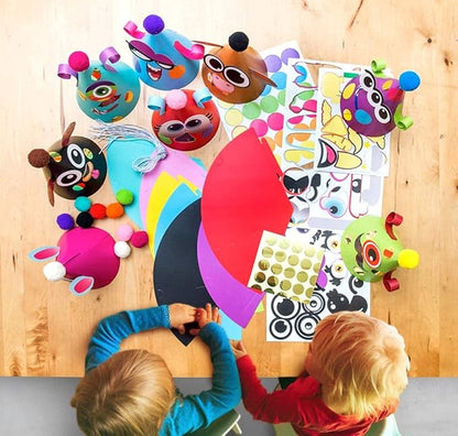 Glittery Garden Party Hats for Kids Art & Craft. Fun Birthday Activity Kit with Stickers. Animal Theme Party Favor, Game Supplies. Christmas, Thanksgiving, Easter Decoration