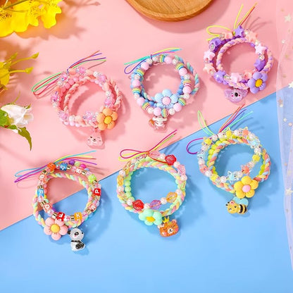 PinkSheep Bracelets for Girls, 18pc/24pc Colorful Beaded Stretch Bracelets for Little Girl Teen Girl, Friendship Bracelet Bracelets Bulk Stackable Bracelets, Cute Things for Girls (18PC)