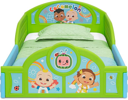 Delta Children - CoComelon 4-Piece Toddler Room-in-a-Box Set – Includes Sleep and Play Toddler Bed, Table, 1 Chair and Toy Box, Green