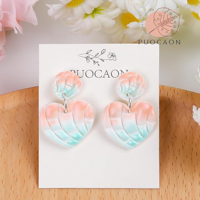 Puocaon Scallop Polymer Clay Cutters - 7 Pcs Clay Cutters for Polymer Clay Jewelry, Seashell Circle Polymer Clay Earring Cutters, Heart Clay Cutters for Polymer Clay Earrings Making