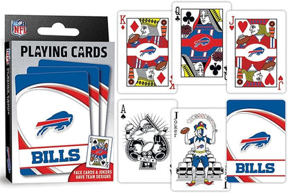MasterPieces - NFL Playing Cards, Officially Licensed Buffalo Bills Football Deck, Family Games for Adults and Kids, Standard Index