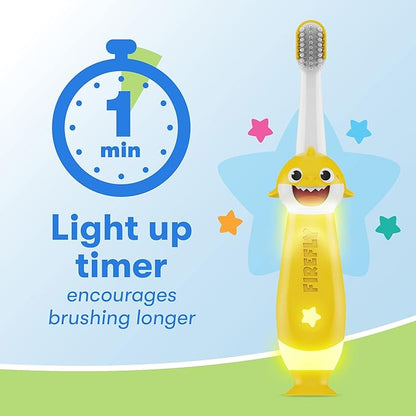 FIREFLY First Firefly Training Light Up Toothbrush, Baby Shark, Yellow