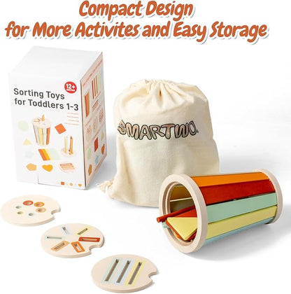 Montessori Toys for 1 Year Old Babies, Educational Color Sorting Sensory Toys for Kids Fine Motor Skills, Developmental Busy Toys for Toddlers 1-3 Girl Boy Early Learning