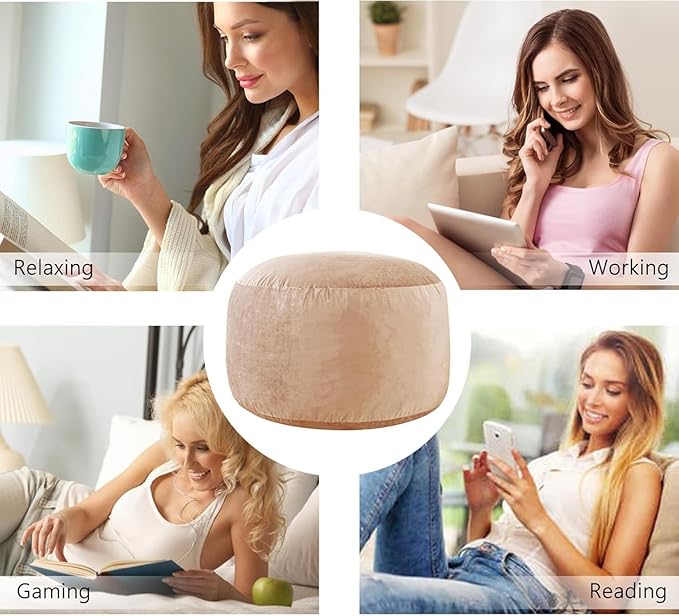 Large Bean Bag Chair: 3 ft Memory Foam Bean Bag Chairs for Adults/Kids,Bean Bag Chair with Fillings,Soft Faux Fur Fabric - Dutch Velvet, Camel, 3 Foot