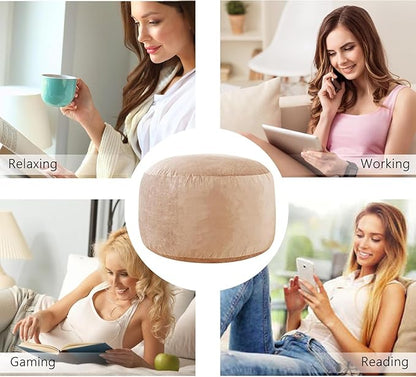 Large Bean Bag Chair: 3 ft Memory Foam Bean Bag Chairs for Adults/Kids,Bean Bag Chair with Fillings,Soft Faux Fur Fabric - Dutch Velvet, Camel, 3 Foot