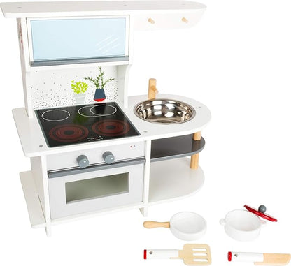 Small Foot Wooden Toys Graceful Children's Play Kitchen with Range, Oven, Kitchen Sink, and Accessories Designed for Children Ages 3+, Multi