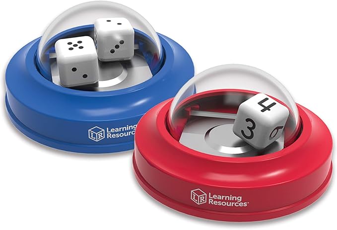 Learning Resources Dice Poppers - 2 Pieces, Ages 3+ Board Game Accessory, Dice Game, Dice Popper for Trivia Nights, Math Games for Kids