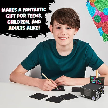 PURPLE LADYBUG Rainbow Holographic Scratch Art Mini Notes - Easter Basket Stuffers for Girls, Teen Girl Gifts, Cool Trendy Stuff, Arts and Crafts for Kids Ages 4-12