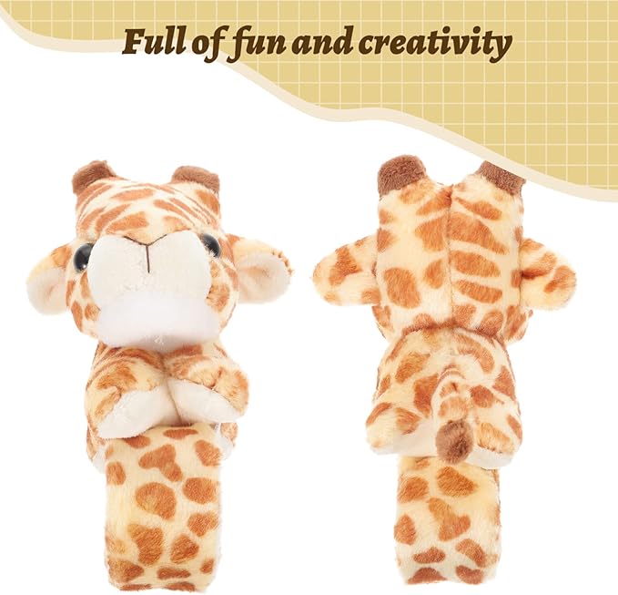Toddmomy Jungle Party Favors Plush Animal Wristband Stuffed Animals Slap Bracelet Plush Animal Slap Bracelets Animal Wrist Slap Bracelet for Kids Birthday Party Costume Props Baby Stuffed Animals