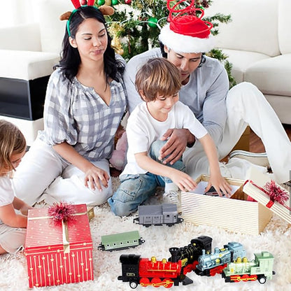 CORPER TOYS 4 Packs (24 Pieces) Pull Back Model Diecast Mini Train Toys Playset for 3 4 5 6 Year Old Boys Girls, Steam Train with Linkable Cars for Birthday Gifts