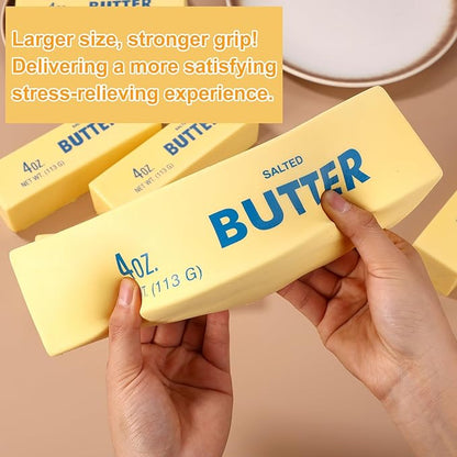 Large Squeeze Butter Toy, PU Material Butter Stick Slow Rising Squishy Food Fidget Toy for Office School Relieving (Light Yellow