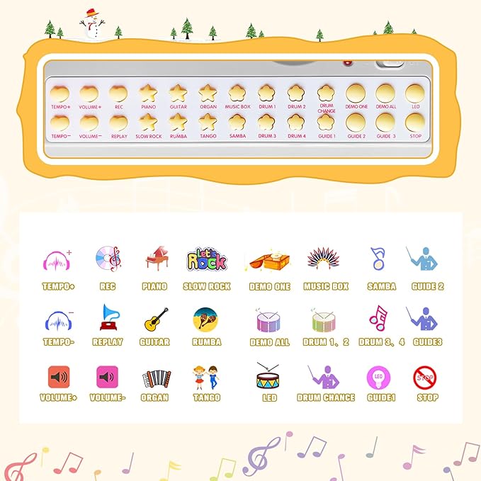 Love&Mini Piano Toy Keyboard 31 Keys for Age 3+ Year Old Girls Boys Birthday Gifts, Kids Keyboard Toy Instruments Piano with Microphone and Stool