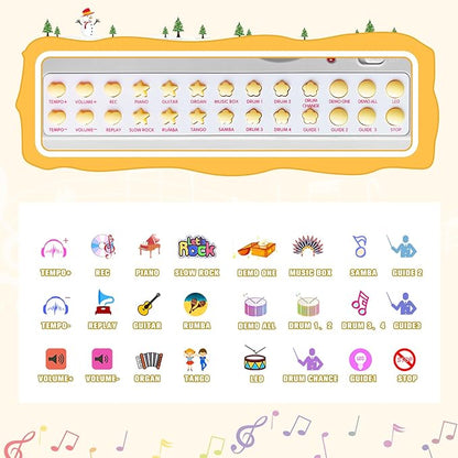 Love&Mini Piano Toy Keyboard 31 Keys for Age 3+ Year Old Girls Boys Birthday Gifts, Kids Keyboard Toy Instruments Piano with Microphone and Stool