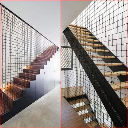 Child Safety Net 3.28ft x 9.84ft Stair Balcony Railing Protector/Pet Toy Anti-Fall Sturdy Polyester Black – 1 Pack
