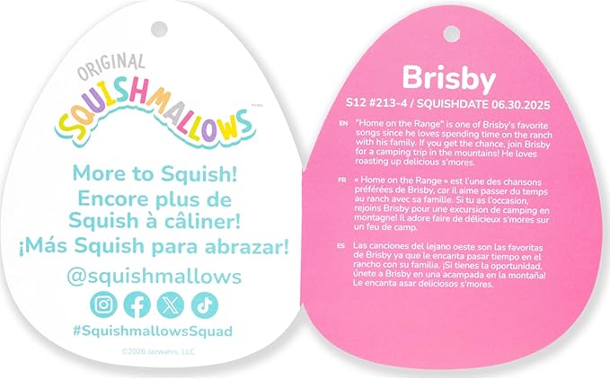 Squishmallows Original 12in Brisby The Brown Horse with Bolo Tie and Heart Eye – Official Jazwares Valentine’s Day Plush (Medium-Sized)