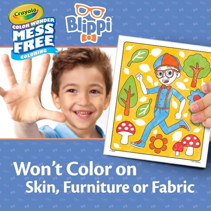 Crayola Blippi Color Wonder Coloring Set, 18 Blippi Mess Free Coloring Pages for Toddlers, Travel Activity, Toddler Toys & Gifts