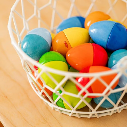 HABA Fun with Sounds Wooden Eggs – Easter Basket Stuffers for Toddlers & Kids – 5 Acoustic Sounds, Montessori Sensory Toys, Easter Gifts, Made in Germany for 2 yrs+