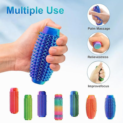 2PCS 5 in 1 Little Ouchies Fidget Toys Adults, Pain Stim Fidgets with Button Clicks Spinners,Sensory Toys for Anxiety Stress Reduction,Portable Stress Relief Spiky Fidget Keychain