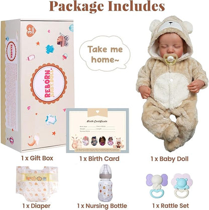 BABESIDE Lifelike Reborn Baby Dolls Boy - 17-Inch Baby Soft Body Realistic-Newborn Baby Doll Silicone Full Body Vinyl Real Life Baby Dolls with Toy Accessories for Kids Age 3+