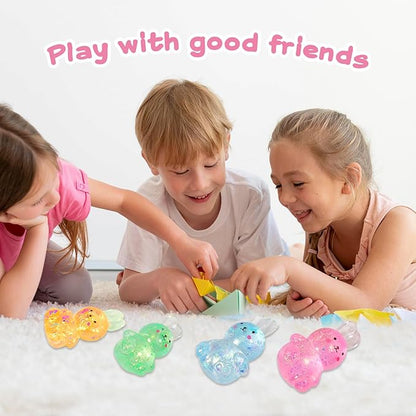 Easter Basket Stuffers,Easter Basket Essentials,4pcs Squishy Easter Bunny Stress Balls for Adults,Easter Stress Relief Fidget Balls,Easter Party Favors Easter Basket Ideas Gifts (4pcs-B)