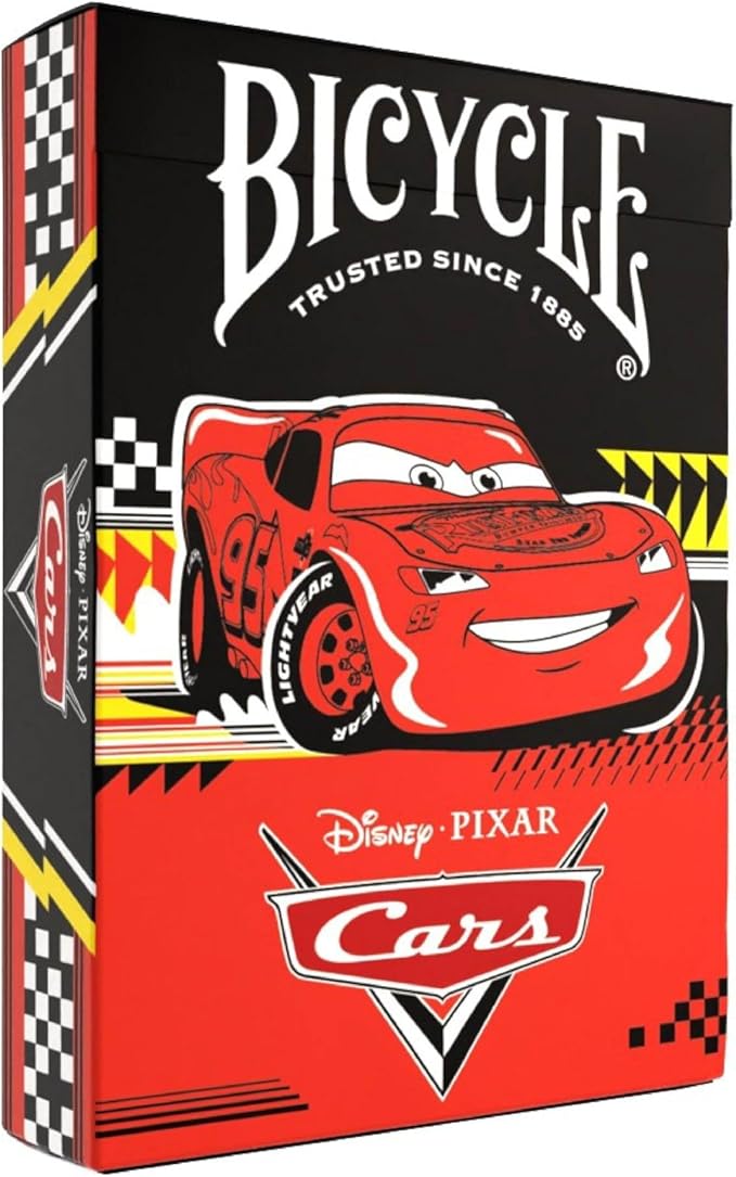 Bicycle Disney & Pixar Cars Playing Cards – Kids Card Game Featuring Lightning McQueen, Durable Deck for Family Game Night, Travel & Party