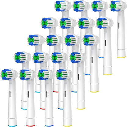Replacement Toothbrush Heads Compatible with Oral-B Braun, 20 Pcs Professional Electric Brush Heads for Oral B Replacement Heads Refill Pro 500/1000/1500/3000/3757/5000/7000/7500/8000
