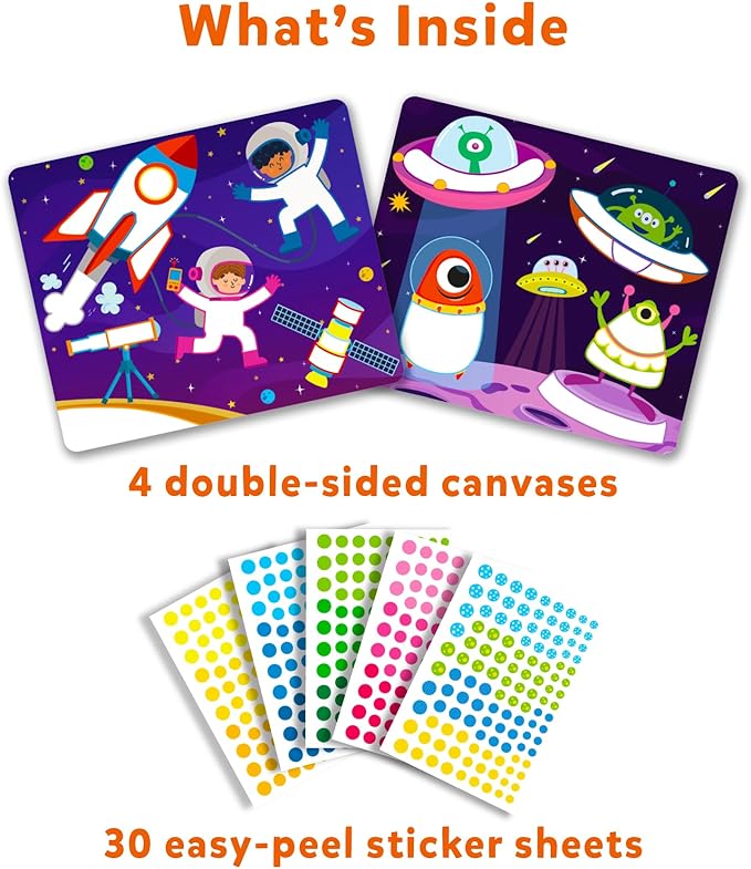 Skillmatics Art Activity - Dot It Space, No Mess Sticker Art for Kids, Craft Kits, DIY Activity, Gifts for Boys & Girls Ages 3, 4, 5, 6, 7, Travel Toys for Toddlers