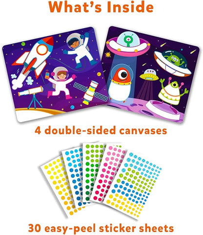 Skillmatics Art Activity - Dot It Space, No Mess Sticker Art for Kids, Craft Kits, DIY Activity, Gifts for Boys & Girls Ages 3, 4, 5, 6, 7, Travel Toys for Toddlers
