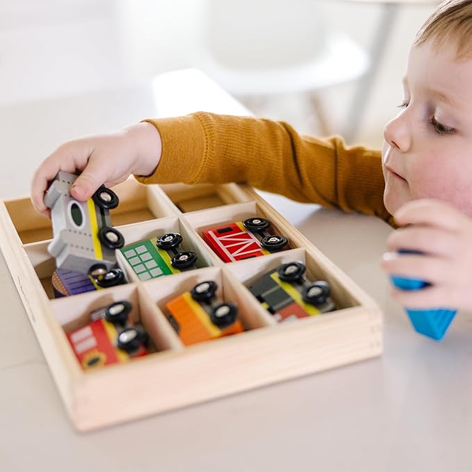 Melissa & Doug Wooden Magnetic Train Cars - 8 Piece Educational and Skill-Building Wooden Toy for Boys and Girls Magnetic Train, For Toddlers And Kids Ages 3+