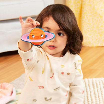 B. toys- Peek & Explore 5-Pack: Bus, Farm, Sea, Space, Dino- Chunky Puzzle 5-Pack – Wooden Puzzles– 8 Pieces Each – 2 Years +