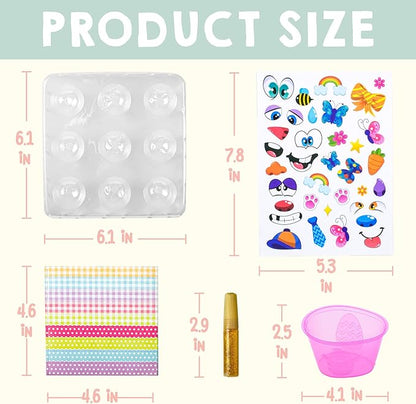 Klever 41 Pcs Easter Egg Decorating DIY Kit with Dye Tablets and Easter Stickers, Coloring Dyeing Set for Kids Theme Party, Egg Hunt Creativity Activity