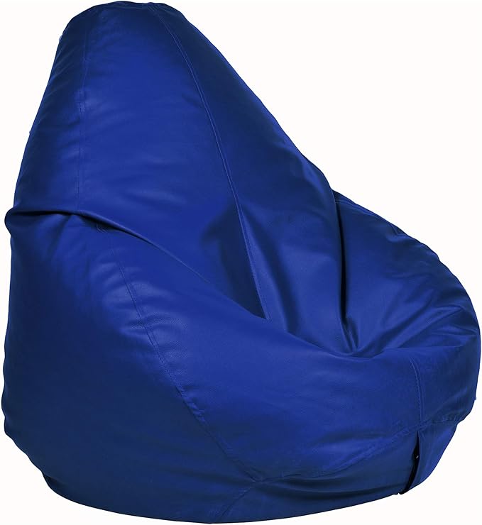 Ample Decor Bean Bag Cover (No Filling), Plush Toys Storage Soft Leatherette, Durable Construction Sturdy Zipper, Ideal for Children and Teenagers - Blue