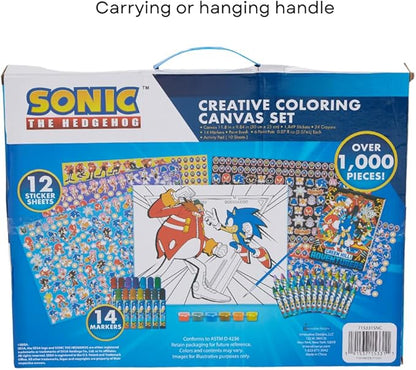 Innovative Designs Sonic The Hedgehog Creative Coloring Canvas Painting and Activity Set for Kids, 1000+ pcs