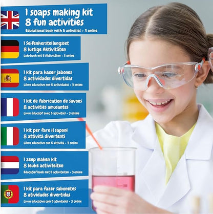 Science4you Soap Maker Kit for Kids - Make Your own Soaps and Bath Salts, Soap Moulds for Kids + Gift Bags Included, Crafts for 8+ Year Old Girls and Boys, Stem Toy, Gift for Girls and Boys Age 8-12+