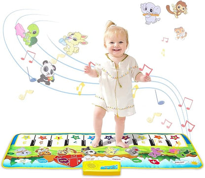 M SANMERSEN Piano Mat, 39.5" X 14" Musical Mat Floor Piano Keyboard Mat 8 Instrument Sounds Piano Mat for Toddlers Touch Play Dancing Mat Toy for 1 2 3 Year Old Boy and Girl Gifts