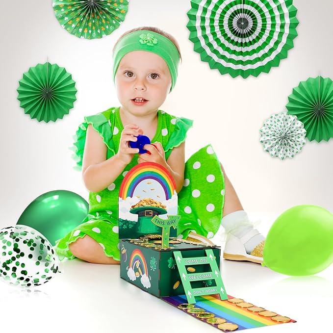 NNG St Patricks Day Decorations Leprechaun Trap Crafts Kit for Kids DIY to Catch a Leprechaun Trap Craft for St Patricks Day Party Supplies