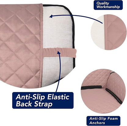 PureFit Reversible Quilted Sofa Cover, Water Resistant Slipcover Furniture Protector, Washable Couch Cover with Non Slip and Elastic Straps for Kids, Dogs, Pets (Loveseat, Pink/Beige)