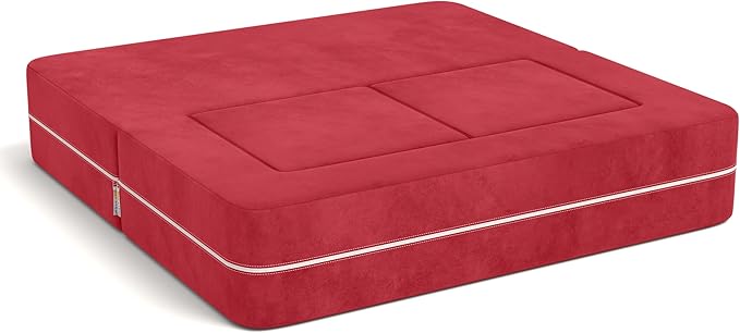 Jaxx Zipline Kids Modular Loveseat & Ottomans/Fold Out Lounger, Cherry