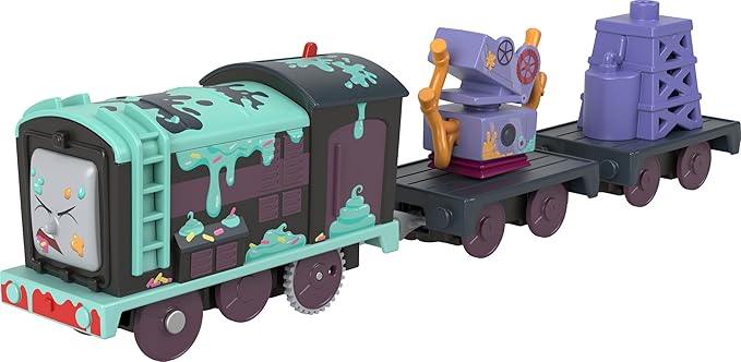 Thomas & Friends Motorized Toy Train Frosting Diesel Engine with Cargo Car & Robot Piece for Preschool Pretend Play Kids Ages 3+ Years
