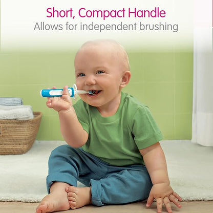 MAM Baby Toothbrushes (2 Baby's Brushes and 1 Safety Shield), Toothbrushes with Brushy the Bear Character, Interactive App, For Boys 6+ Months