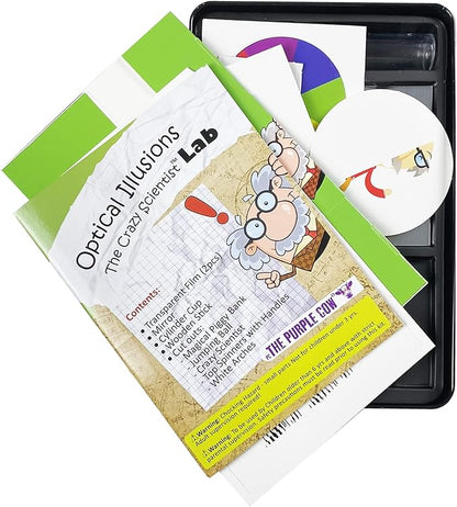 The Purple Cow Crazy Scientist Optical Illusions - Science Kits for Young Researchers. for Learning & Education - STEM Educational Games for Kids, Boys & Girls, with Instructions