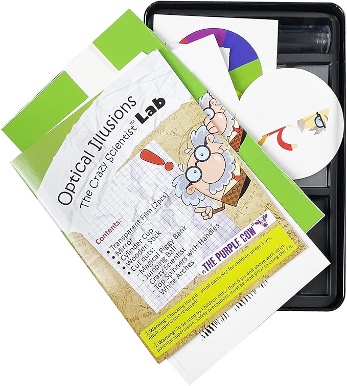 The Purple Cow Crazy Scientist Optical Illusions - Science Kits for Young Researchers. for Learning & Education - STEM Educational Games for Kids, Boys & Girls, with Instructions