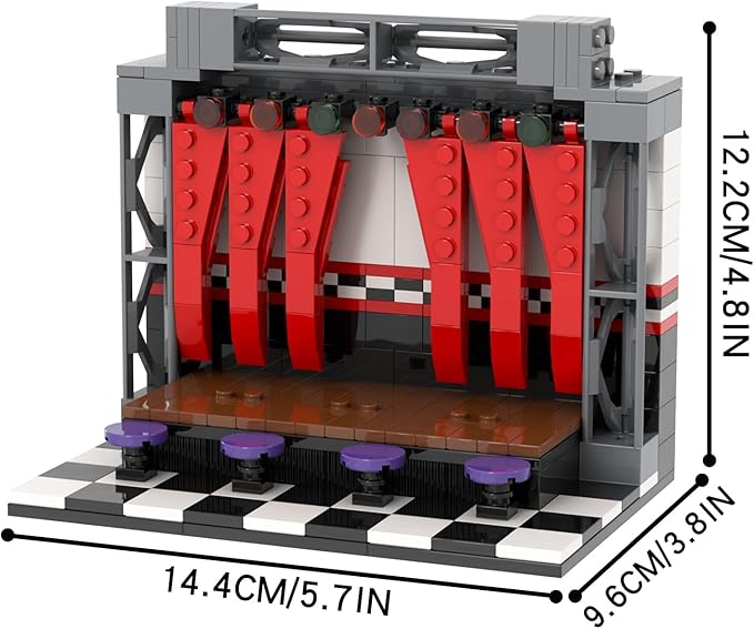 MOOXI-MOC FNAF Stage Building Set,Creative Cute Building Blocks Children Kits,Halloween Christmas for Kids(258pcs)