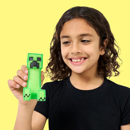 Heroes of Goo Jit Zu Minecraft Stretchy Characters, Creeper, Super Crunchy Goo Filling with Hidden Gunpowder Piece Inside, Stretch Him Up to 3 Times His Size - Sensory Toys